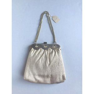 Vintage Womens Purse Gold Handbag Bag Lined Snap Closure Fancy Formal Elegant